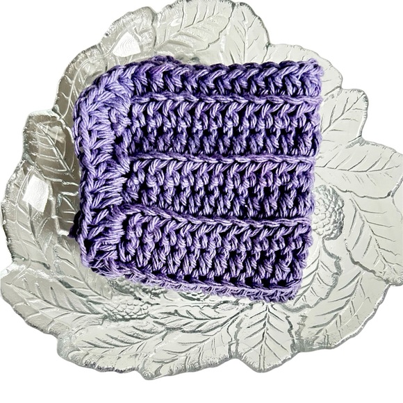 Hand Crafted Other - HAND CRAFTED Crochet Colorful Purple 100% Cotton All Purpose Wash or Dish Cloth
